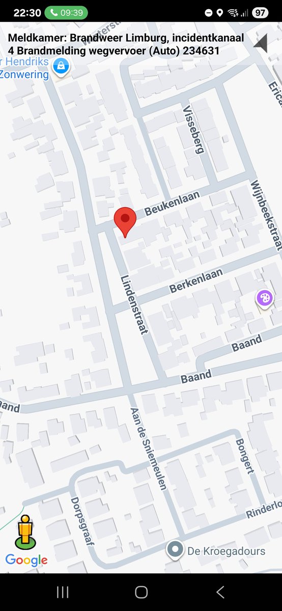 Brandmelding wegvervoer in Hunsel