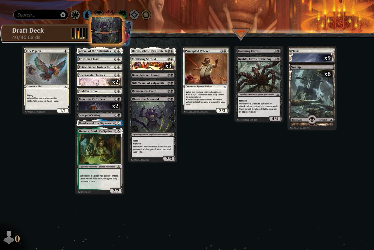 Razoack's tweet image. First draft of Through the Omenpaths, first 4 win draft.
Good flash core but got a bit lucky.
