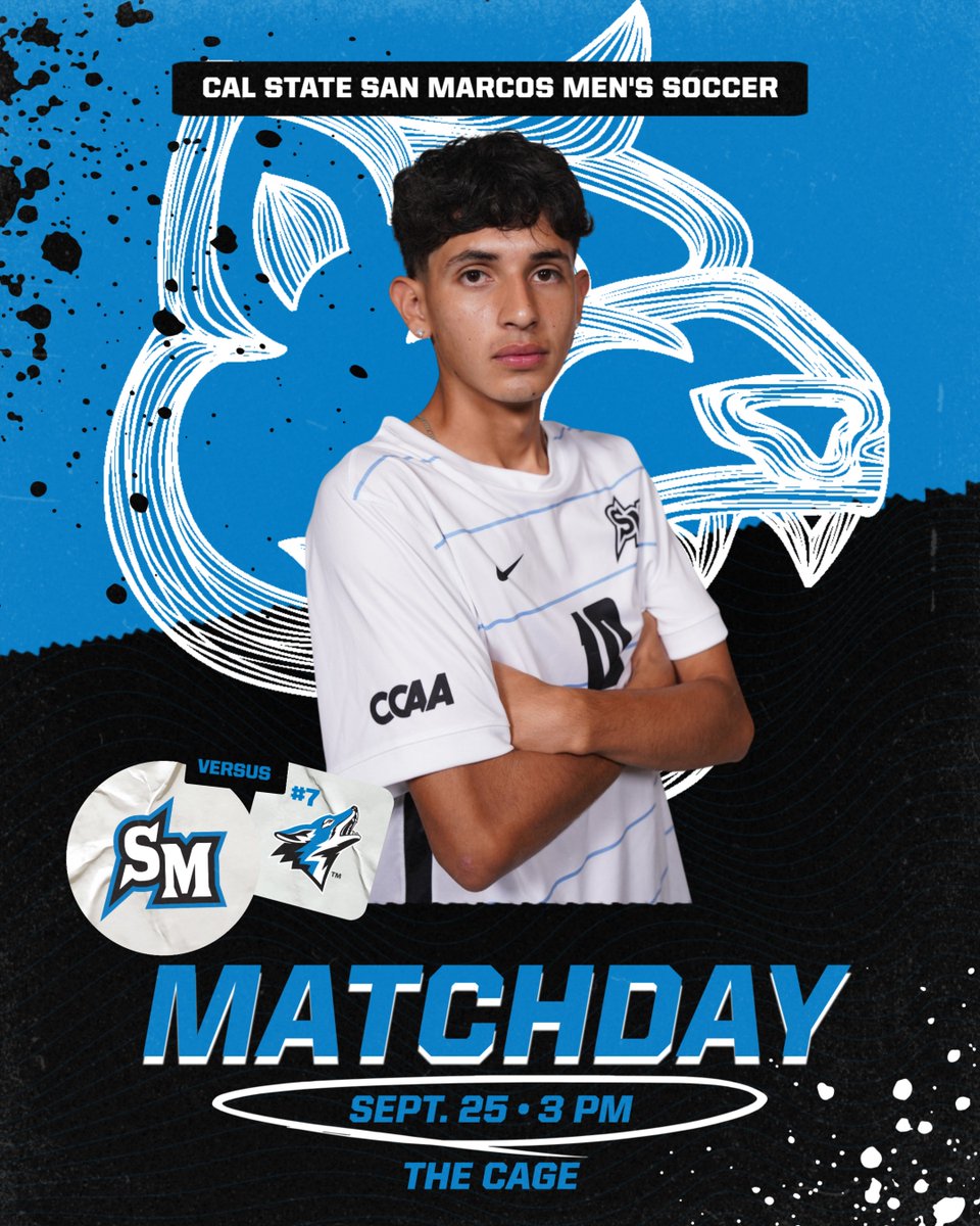 CSUSM_MSoc's tweet image. CSUSM will host No. 7 Cal State San Bernardino in its final non-conference match today at 3 p.m. at The Cage. #BleedBlue
📊 sidearmstats.com/csusm/msoc/
📺 ($) flosports.link/4kAb7Mp
🎟️ csusmcougars.com/tickets