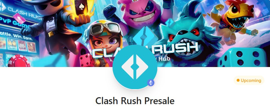 ourcryptotalk's tweet image. Clash Rush ( $CR ) presale goes live tomorrow!

Here’s why people are watching:

• Finally, a hub that unites all type of PvP games
• Play against your friends or strangers, on real stakes
• Built to merge fun, competition &amp;amp; earning

Check it out 👇

pinksale.finance/launchpad/ethe…