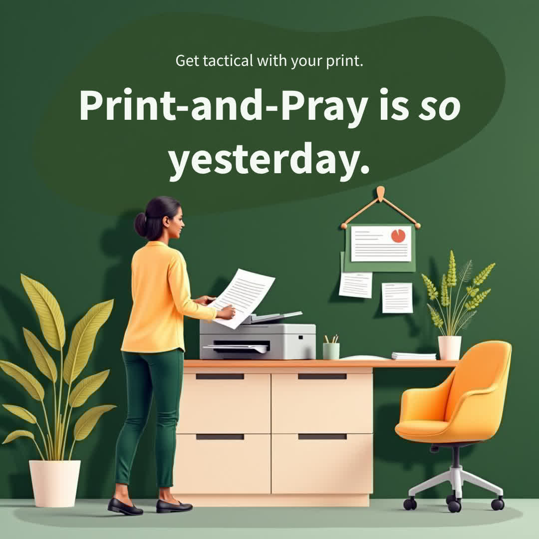 Tired of the print-and-pray approach?

— Overprinting 'just in case'
— Storing boxes of materials that become obsolete
— Throwing away perfectly good materials when content changes

There's a better way: Print only what you ...
#Sustainability #PrintSolutions #Marketing #Training