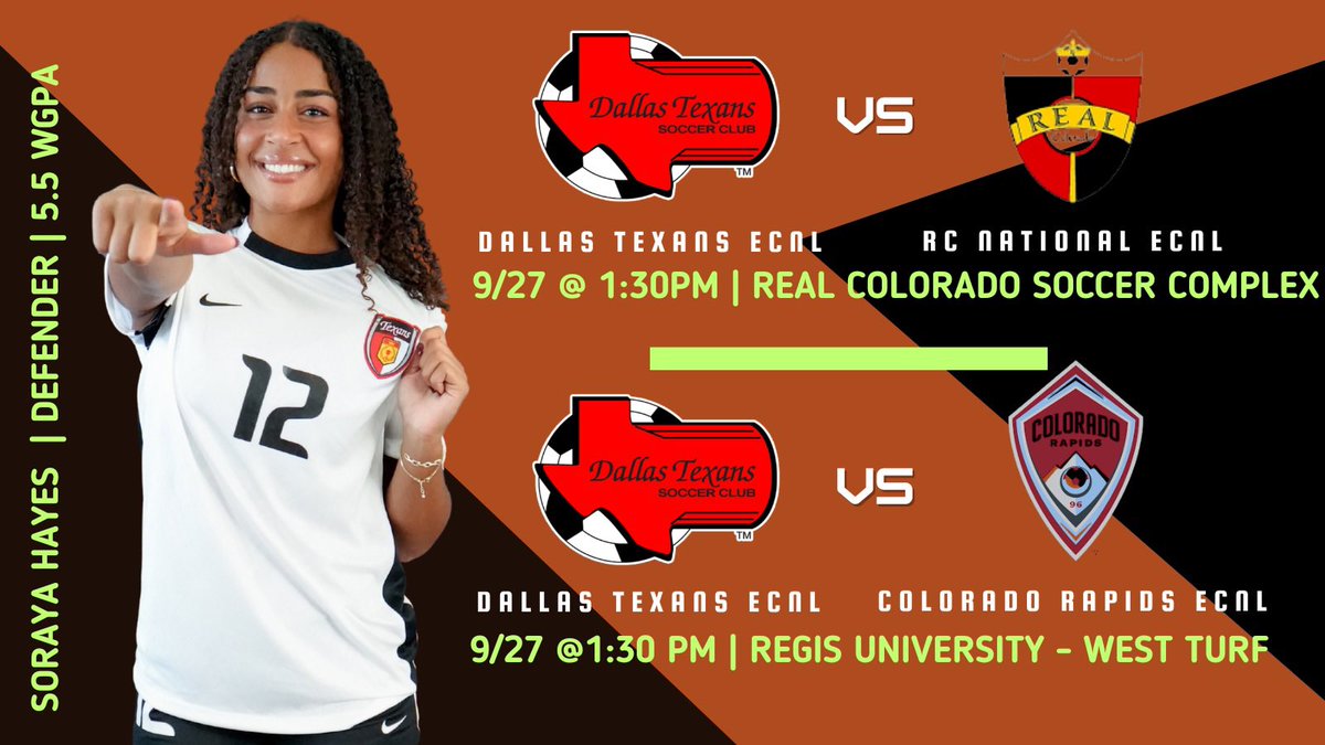 ✈️Texas is invading Colorado this weekend! 👀Come check out our games Sat &amp; Sun⚽️ ♥️
#StrongerAsOne #Texans 

@texans0708ecnlg @dallastexanssc
@g2collegesoccer <a href="/ImYouthSoccer/">ECNL/GA/Recruiting/College Soccer</a> <a href="/TopPreps/">TOP PREPS - Free Sports News, Videos & Information</a> <a href="/ImCollegeSoccer/">College Soccer Truth ™</a> @ECNLGirls @ecnltexas @smedley033 @ll7nv <a href="/DTexansSC/">Dallas Texans Soccer Club</a> <a href="/TheSoccerWire/">SoccerWire</a> <a href="/PrepSoccer/">Prep Soccer ⚽️</a>