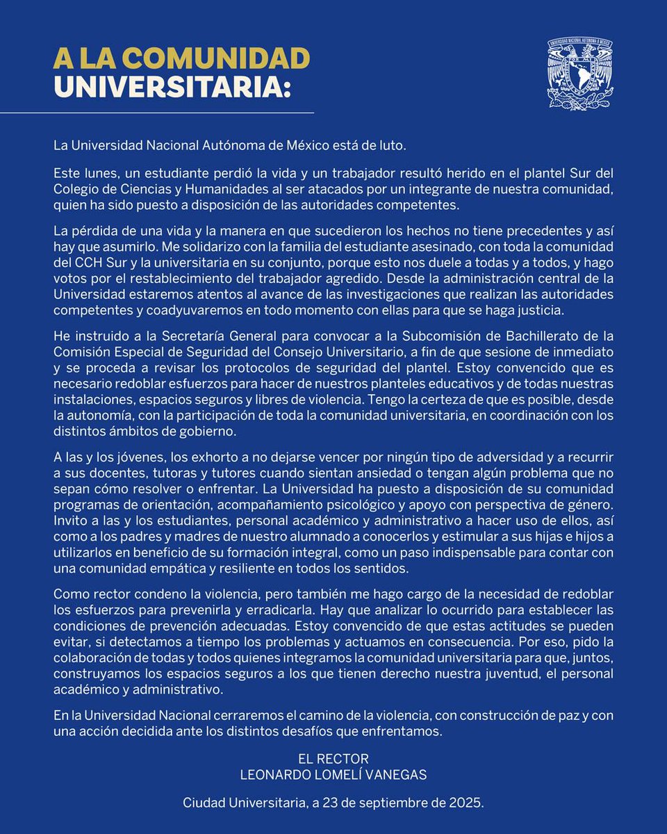 Mensaje del #RectorLomelí a la comunidad universitaria > bit.ly/3ICKNUS