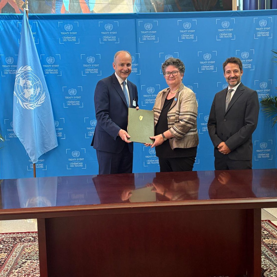 Delighted to ratify the BBNJ Treaty on behalf of Ireland at the UN today.

This is a historic first - a dedicated global treaty on the conservation and sustainable use of marine biodiversity across oceans covering half the surface area of our planet.