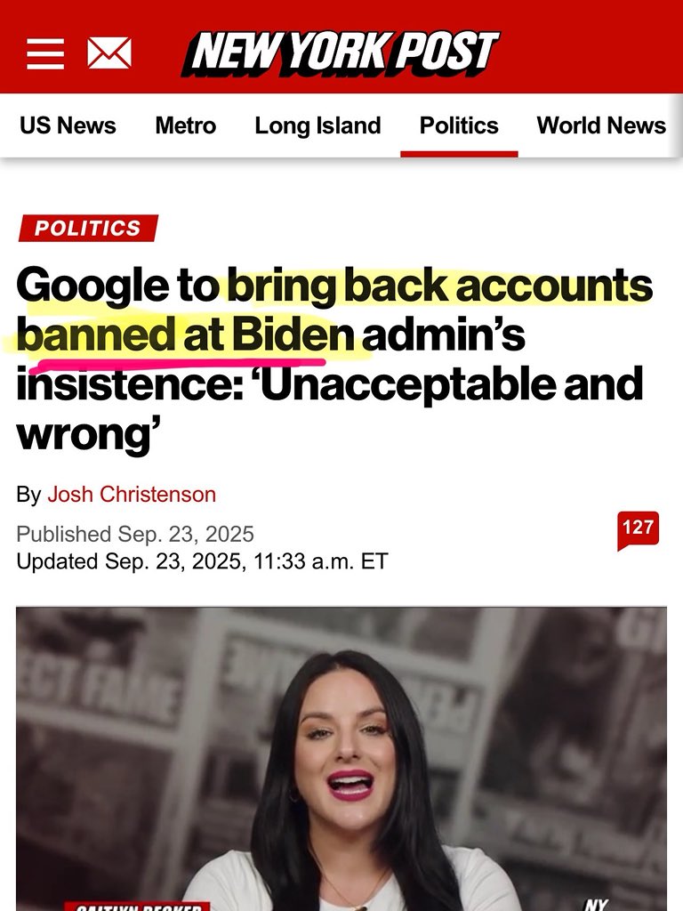 🔴L’amministrazione #Biden ha usato la #censura dal 2021 al 2024? 🔻SÌ.

🟣#youtube ammette di aver censurato gli utenti su pressione dell’amministrazione Biden durante la pandemia e anche per motivi politici. 

facebook.com/share/p/1GFxTp…