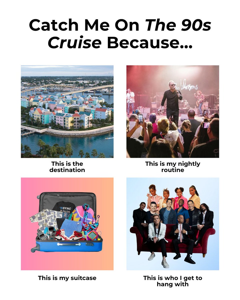 The 90s Cruise: where bucket hats and frosted tips are fashion goals, and the 90s hits you love are live every night. Learn more at the90scruise.com/experience/ 💿#OnlyOnThe90sCruise