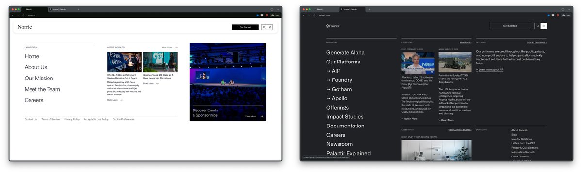 is it me or does the Norric website feel similar to Palantir?