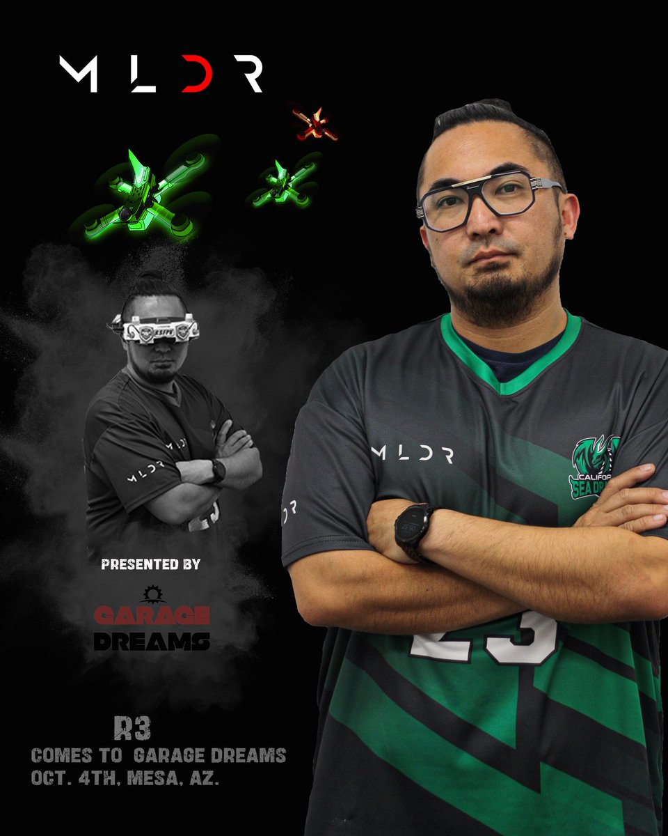 the_MLDR's tweet image. 🚨 R3 &amp;amp; ohschnapp are locked in! 🚨
On Oct 4th at Garage Dreams, Mesa AZ, they’ll face off in a 2v2v2 battle for the MLDR(2) World Championship Belts 🏆⚡

🔥 Speed. Strategy. Spectacle.
Don’t miss it.

#MLDR #DroneRacing #MLDR2 #R3 #ohschnapp #WorldChampionship