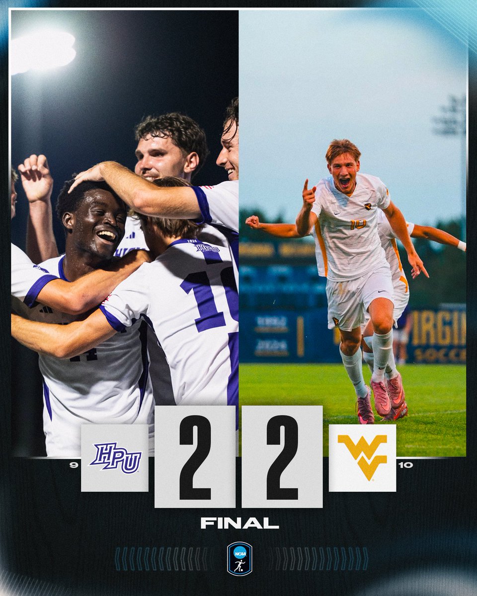 No. 9 <a href="/HPUMSOCCER/">High Point University Soccer</a> and No. 10 <a href="/WVUMensSoccer/">WVU Men's Soccer</a> battle to a 2-2 draw in a midweek thriller 👏

#NCAASoccer