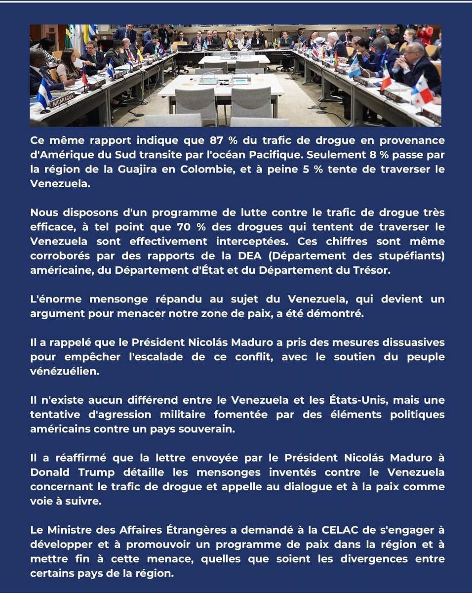 Lors de son discours à la réunion des ministres des Affaires étrangères de la CELAC, le ministre vénézuélien des Affaires étrangères, Yván Gil, a dénoncé les menaces américaines contre le Venezuela et la région latino-américaine.
#venezuela #venezuelanoesunaamenaza #senegal