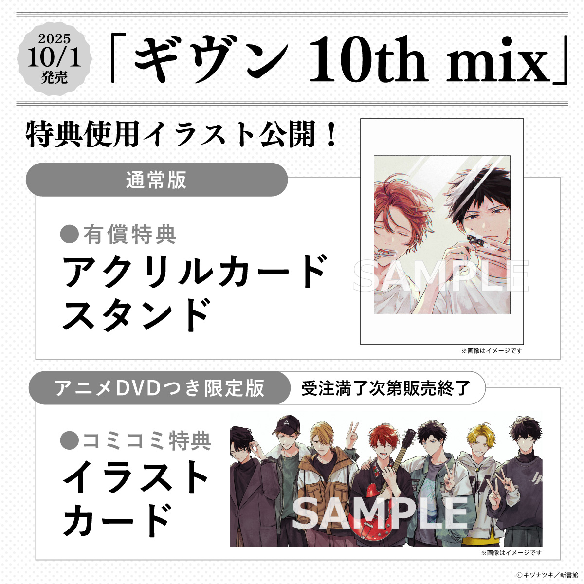 ギヴン 10th mix アニメDVDつき限定版 ペーパー付き ホーリンラブ