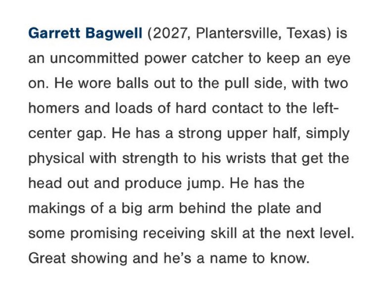 My scouting notes from WWBA world qualifier. <a href="/BanditoBaseball/">Banditos Baseball</a>