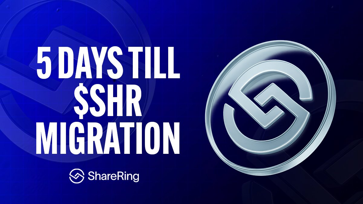 In just 5 days, $SHR takes a major step forward⏳

The Sept 29 migration sets the stage for ShareRing’s next phase - a token model built for scale, transparent reporting, and the capacity to support new users and integrations.

Read our blog post to be up to date ▶️