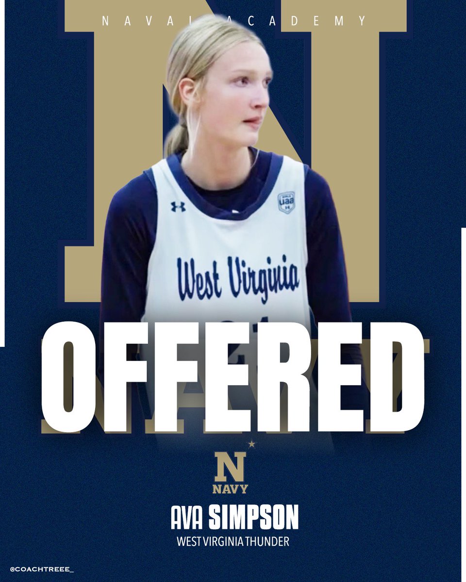 Ava Simpson ‘28 (<a href="/AvaSimpson2424/">Ava Simpson</a>) has picked up an offer from Navy!

#WVThunderFam |  ⚡️⚡️
