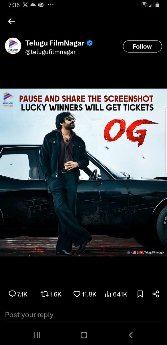 PrasanthVarmaV's tweet photo. @telugufilmnagar #OG, #TFNTicketContest &amp; #TeluguFilmNagar
Lol https://t.co/9QxTnUyFAq
