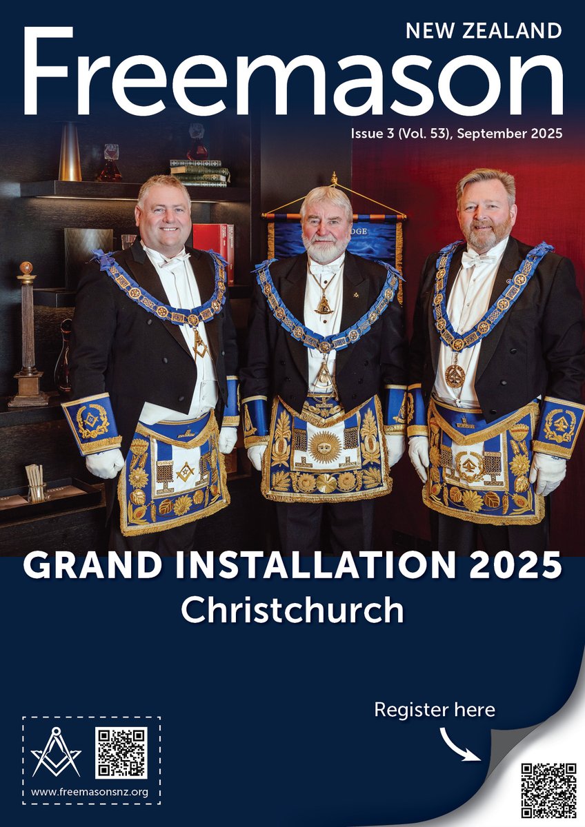 The latest New Zealand Freemason magazine is out now! freemasonsnz.org 
Read the September 2025 issue. Lots of interesting articles, both masonic and of general interest.
It can be found at freemasonsnz.org/publications in E-Book or PDF, or a hard copy in the mail to subscribers