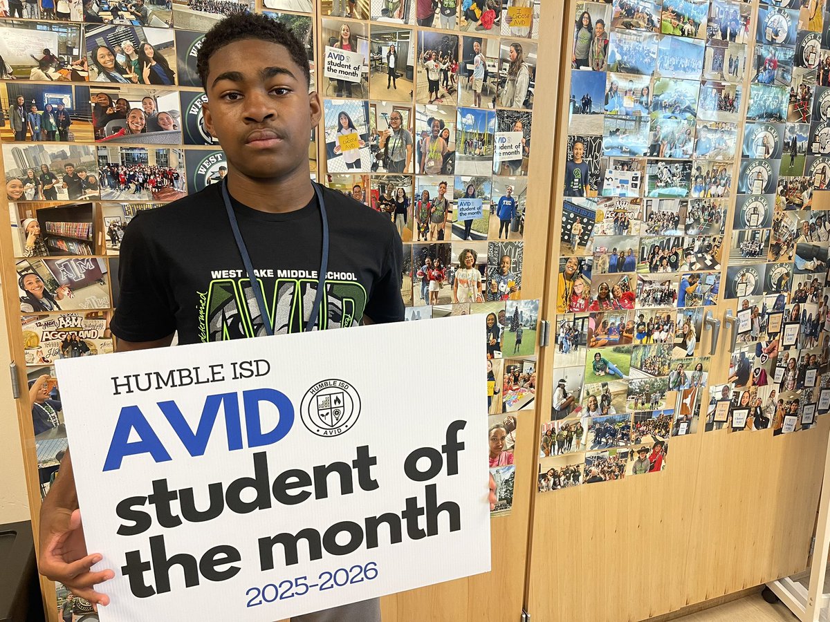 WLMS_AVID's tweet image. This 3rd year AVID leader, athlete and role model in the classroom is our WLMS AVID student of the month! His dedication, leadership, and commitment to excellence shines through everyday making him an outstanding example for his peers. #thisisAVID @HumbleISD_WLMS @HumbleISD_AVID