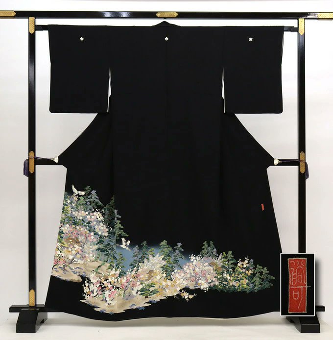 超美品　黒留袖　本加賀友禅　作家物 落款入 正絹 袷 155 池田裕 超美品 黒留袖 本加賀友禅 作家物 落款入 正絹 袷 155 池田裕