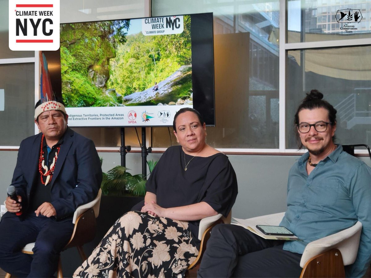 AmazonTeamOrg's tweet image. From Climate Week NYC | Territorios indígenas, áreas protegidas y fronteras extractivas en la Amazonía 🌿

Our team joined an important conversation on the future of Amazonian territories and the challenges at the intersection of conservation and extractive pressures.

Panelists…