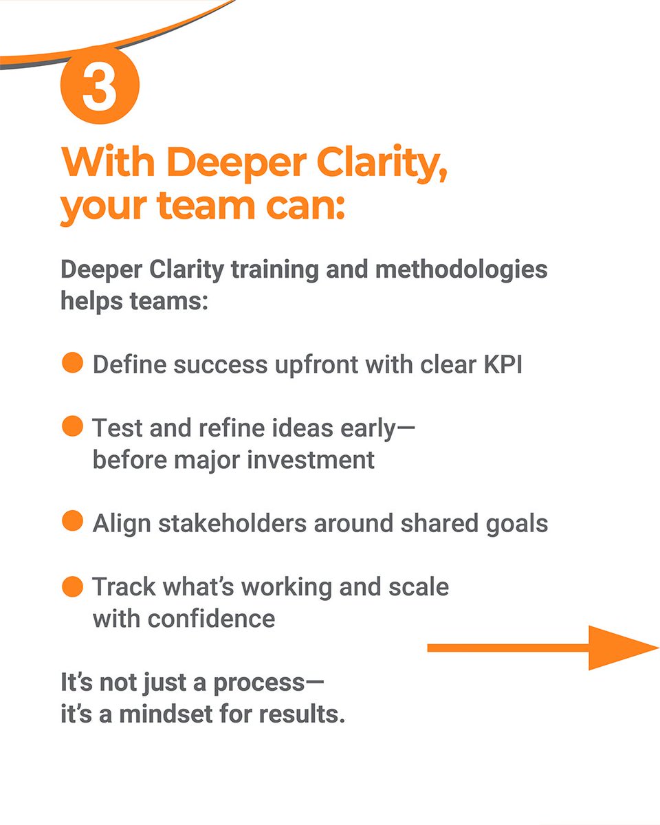 Spring2Inno's tweet image. Want to see real ROI from innovation? Start with the Deeper Clarity Method. When teams align around what customers truly need, they solve the right problems, create more valuable solutions and drive results that matter.
zurl.co/GwofQ
#Spring2Innovation