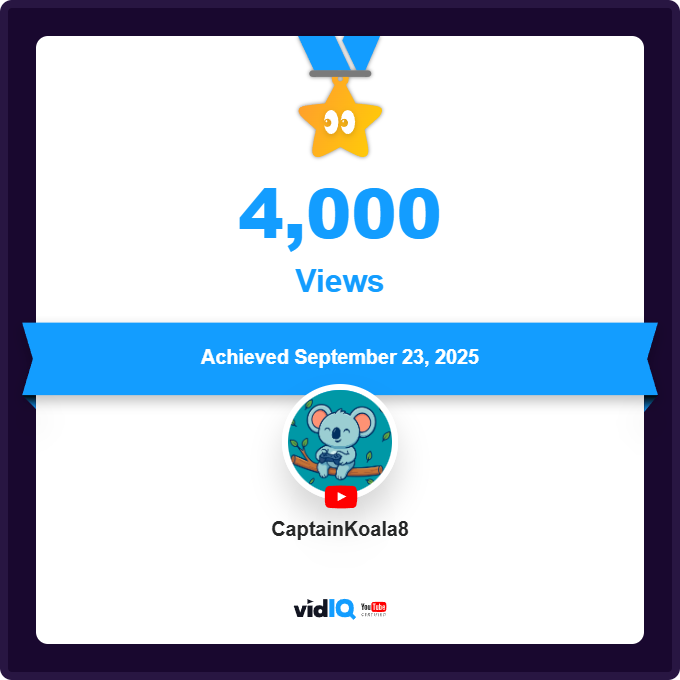 captainkoala8's tweet photo. With the new YouTube shorts I posted recently, my channel has hit 4,000 views! Thank you all for the support! Here's to more content in the future 🥂
@vidIQ #vidiq #smallstreamers #youtubeshorts https://t.co/ly10bXZNSa