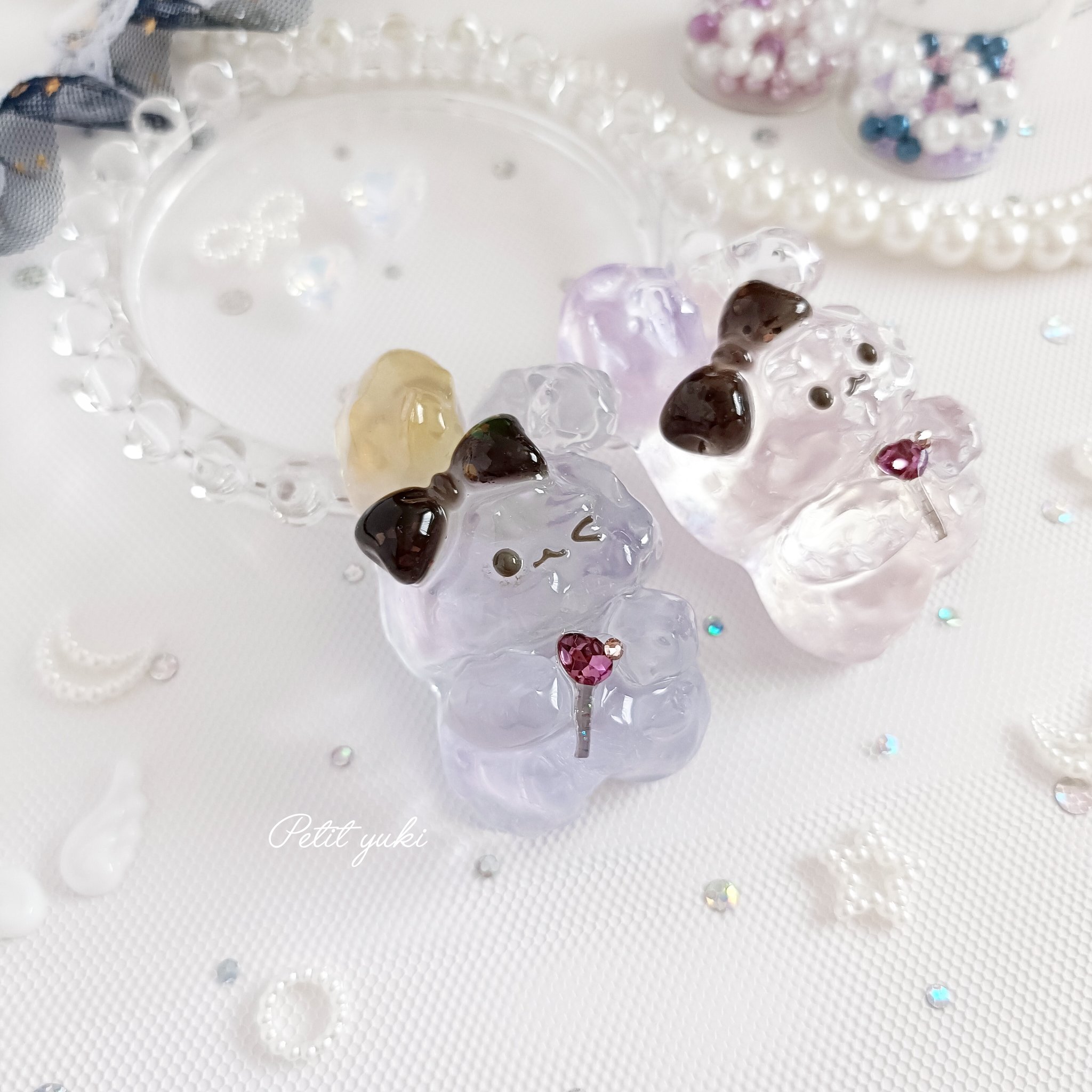 yukiemon ユキエモン　プレート　おいのりうさちゃん　fortune　新品 Petit yuki(ぷちゆき)🐰💗“ふんわり可愛い”を届けたいレジン作家