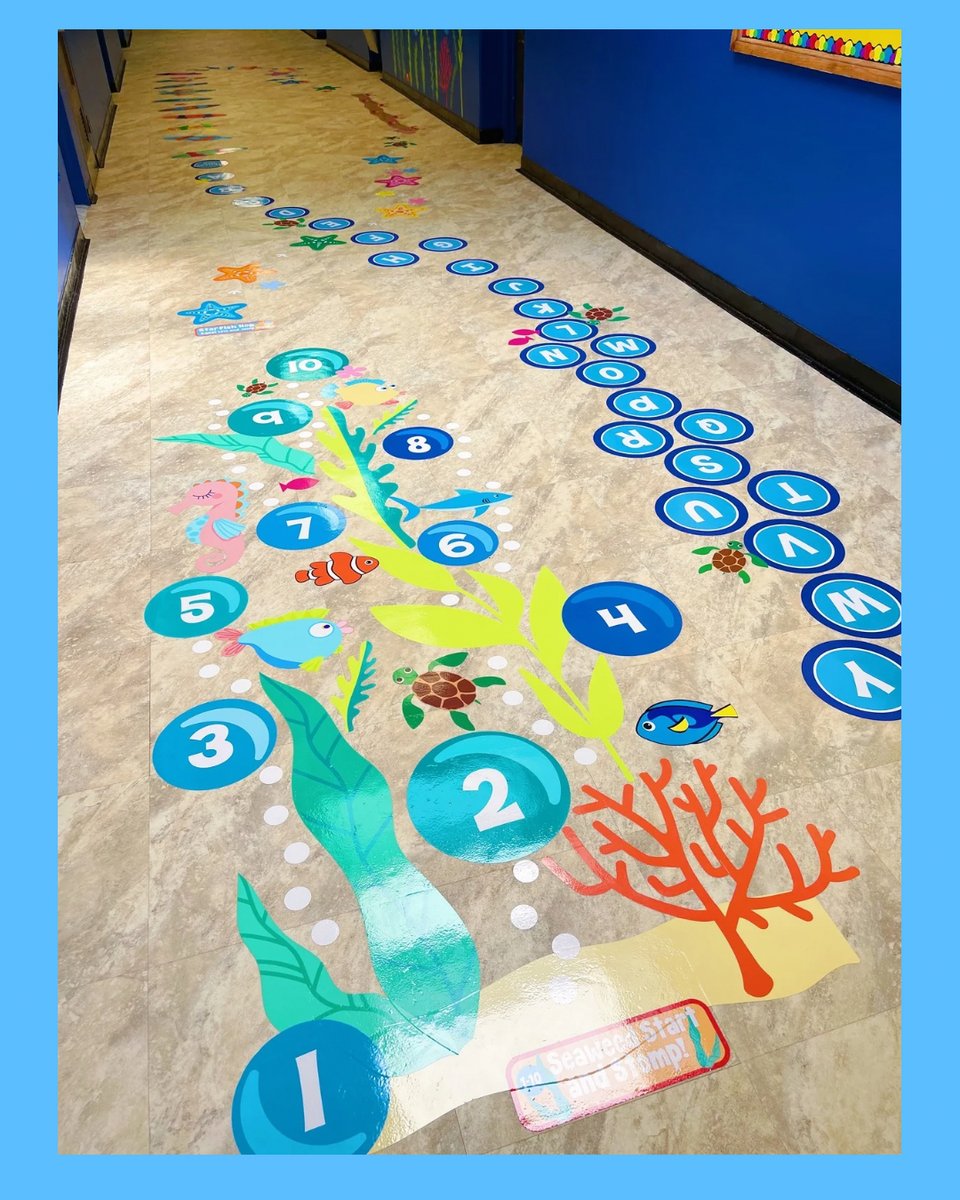 TheSensoryPath's tweet photo. swim, hop, and splash your way to focus with our Under The Sea Sensory Path!🦀🏝️ #sensorypath #activelearning #sensoryroom #spedteacher https://t.co/1MzxkiQV13