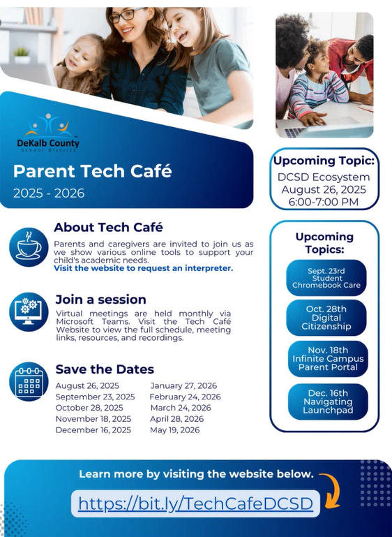 i2teachtechga's tweet photo. 📢Happening now...It's @DeKalbSchoolsIT Tech Cafe! Today's special guest, Dr. Beth Kyle, Area 1 Supt, & #SequoyahMS's Device Distribution Coordinator! Learn how to care for your child's #Chromebook! We are also learning from our student #CyberChampion! https://t.co/Z4yxJOLpz9 https://t.co/q851SHQ49M