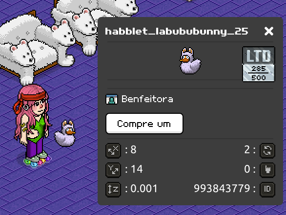 Benfeitora_'s tweet photo. @MeuHabblet nick: Benfeitora

lot: 285/500 https://t.co/L8QzFV6c9C