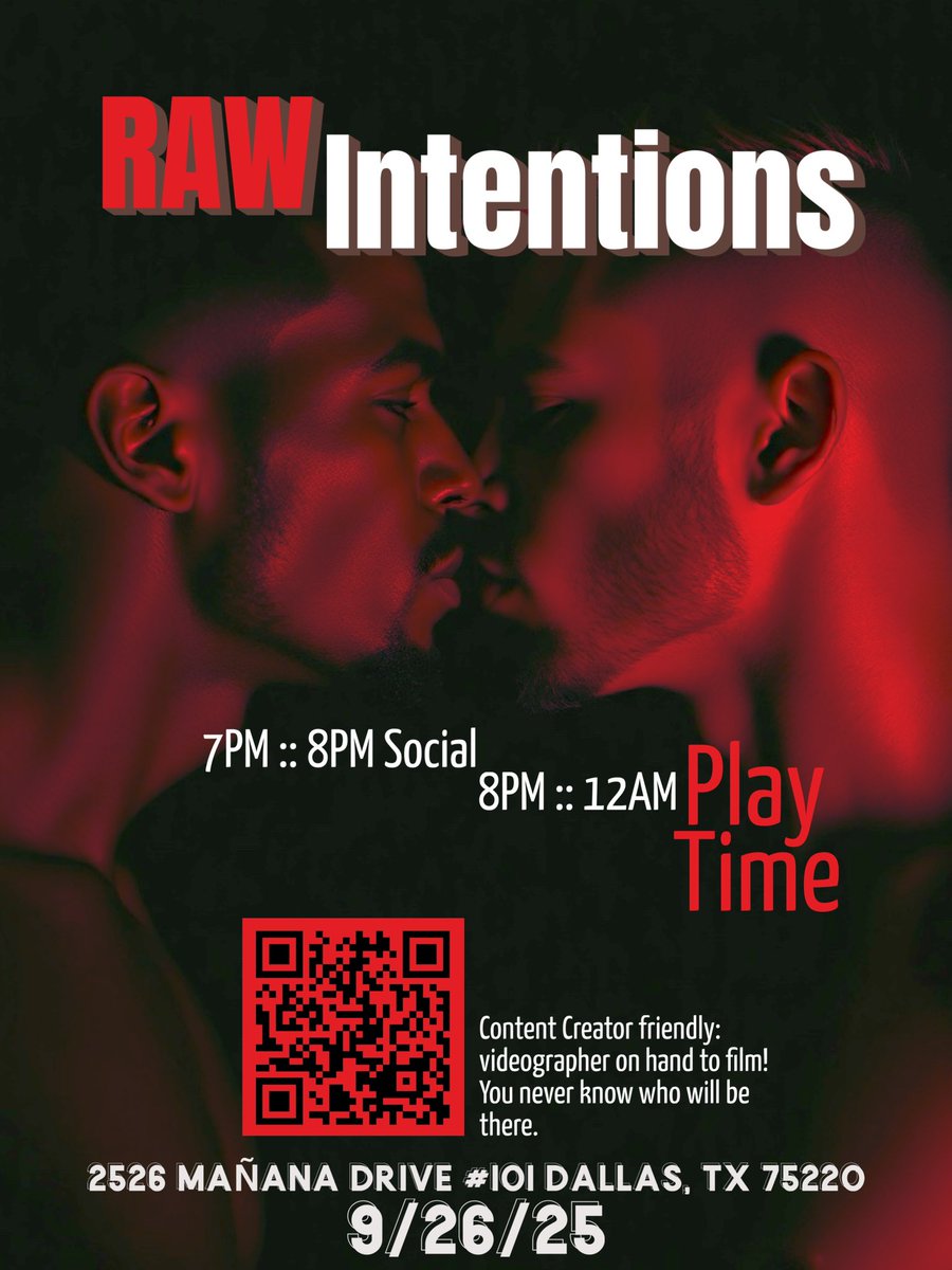 ATTENTION! Y’all ready for DFW’s hottest NEW sex party?? THIS Friday, 9/26. Cum hang and BANG! Social hour at 7PM. Play at 8PM. Deets on flyer. Scan QR code to Register TODAY. DM any questions. <a href="/DalBBFFDaddy/">Kris Koh vers service slut smut producer</a>  <a href="/Scruffy_Lobo/">Scruffy Lobo 🐺⛓️ Collab Week in PV Dec 2-8</a>