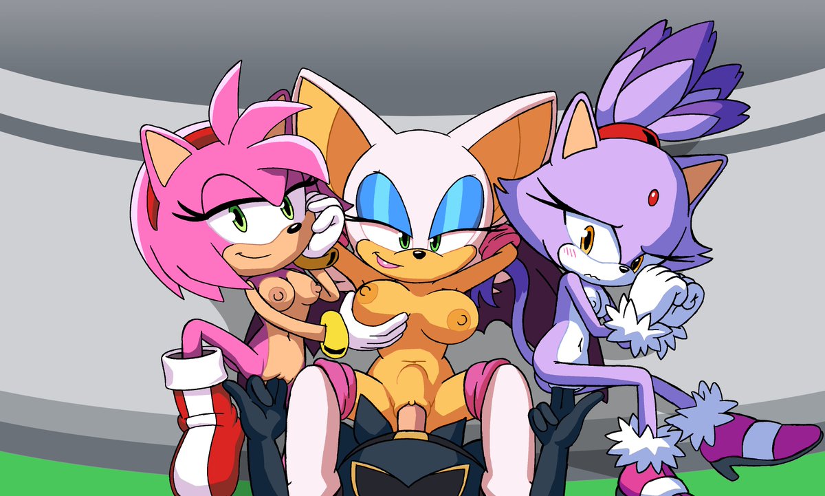 Commission work from <a href="/DaCosmicJester/">DaJester</a> featuring Amy, Rouge and Blaze 

Looks like A Challenger from a CrossWorld has arrived