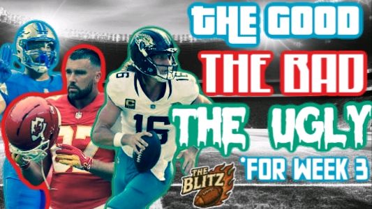 A new episode of The BLITZ is live!

The Good, The Bad, And The Ugly | Week 3 Fantasy Recap Ep. 26!

A quick fantasy recap of Week 3 in five-minutes or less! 

YT: is.gd/eLPscH

Spotify: is.gd/ltc0K8