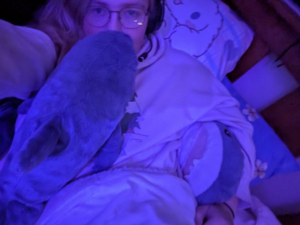 Nighttime blues and plushie cuddles 💜🦈
