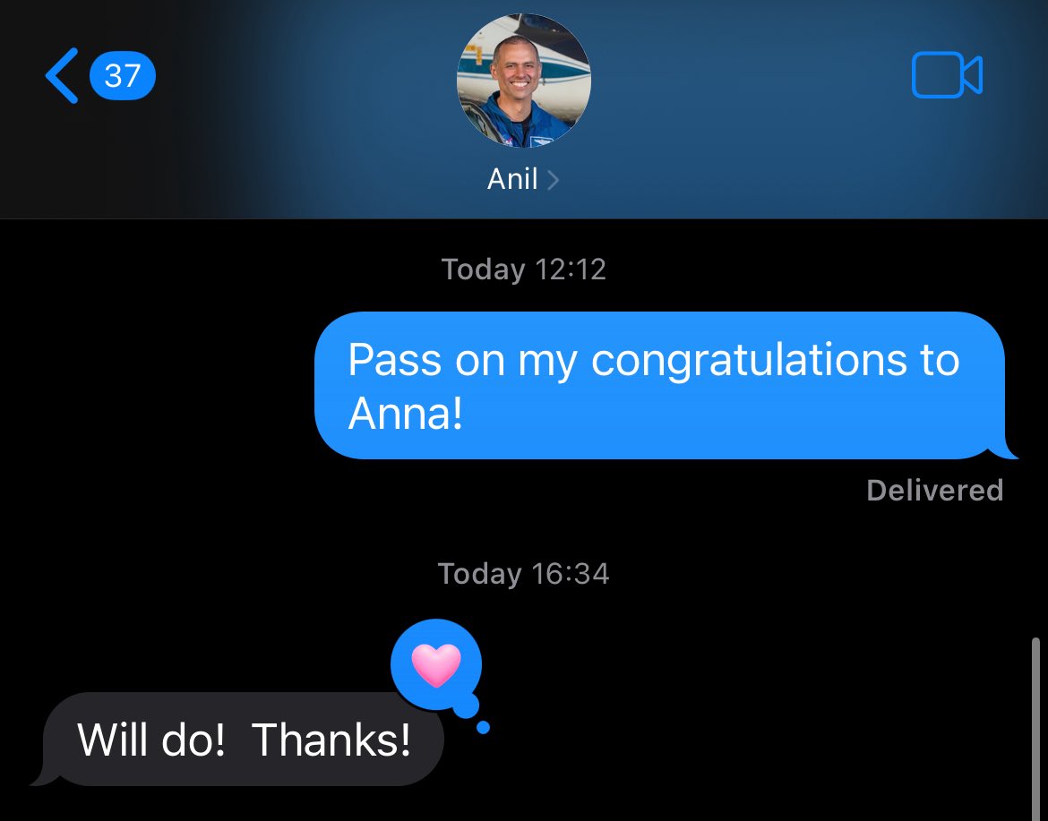 Just a small flex. Congrats to the Astronaut Married Couple. #SpaceMedicine