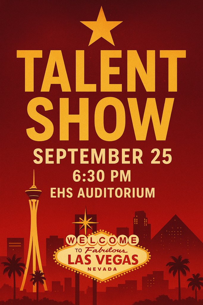 Come join Troupe 42 and friends for their annual talent show fundraiser this Thursday at 6:30 pm in the EHS auditorium! Tickets are $10, and concessions will be available. All money raised goes to help Troupe 42 attend their State Festival in February!