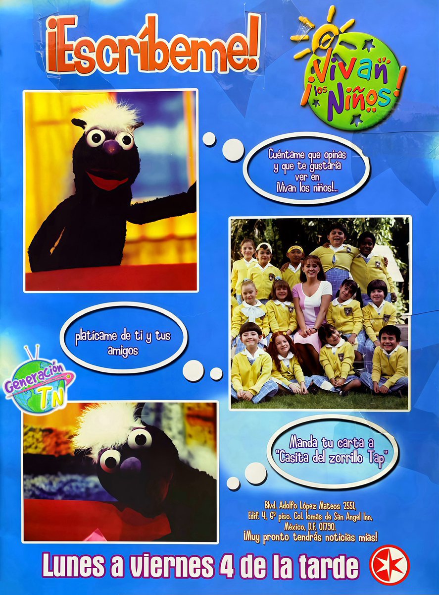 GeneracionTN's tweet photo. Para Televisa Niños siempre fue importante la opinión del público infantil y por eso se lanzó la convocatoria para la telenovela “Vivan Los Niños” donde todos podían mandar su carta y ser parte del club de la casa del zorrito Tap. 💌

Y así opinando podíamos ser parte del rumbo👇🏻 https://t.co/sX60DsmLw5