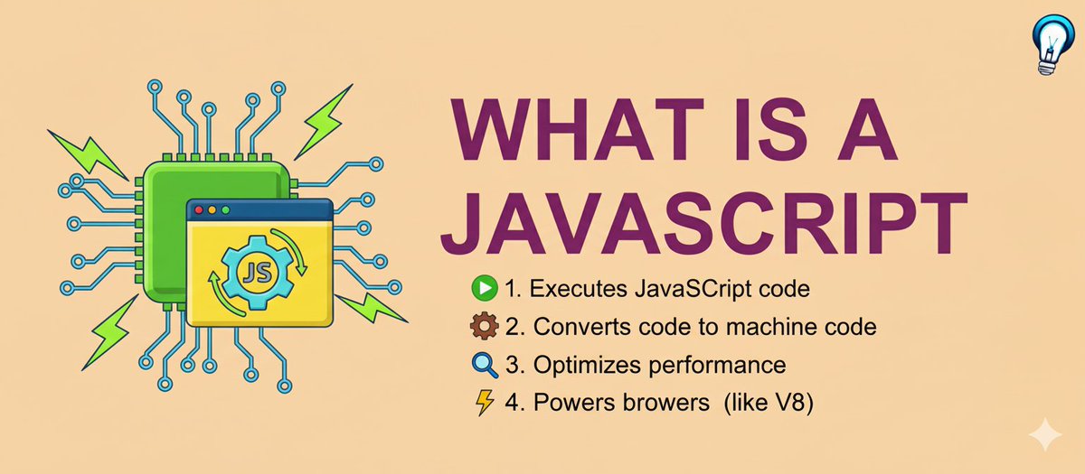 🚀 What powers your JavaScript code? It’s the JavaScript Engine—turning scripts into magic! Learn how V8, SpiderMonkey &amp; others work under the hood to boost performance. 
👉 Read more: onlinelearner.in/blogs/what-is-…  
#JavaScript #WebDev  #javascriptdeveloper #GoogleGemini #websites