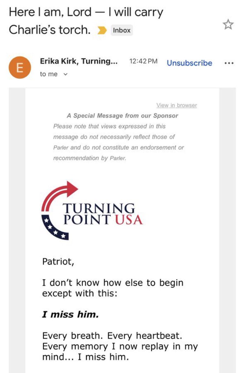 punishedmother's tweet image. Look, I didn’t want to say it, but literally everything his wife has done since Charlie Kirk’s death just screams empty grifting.