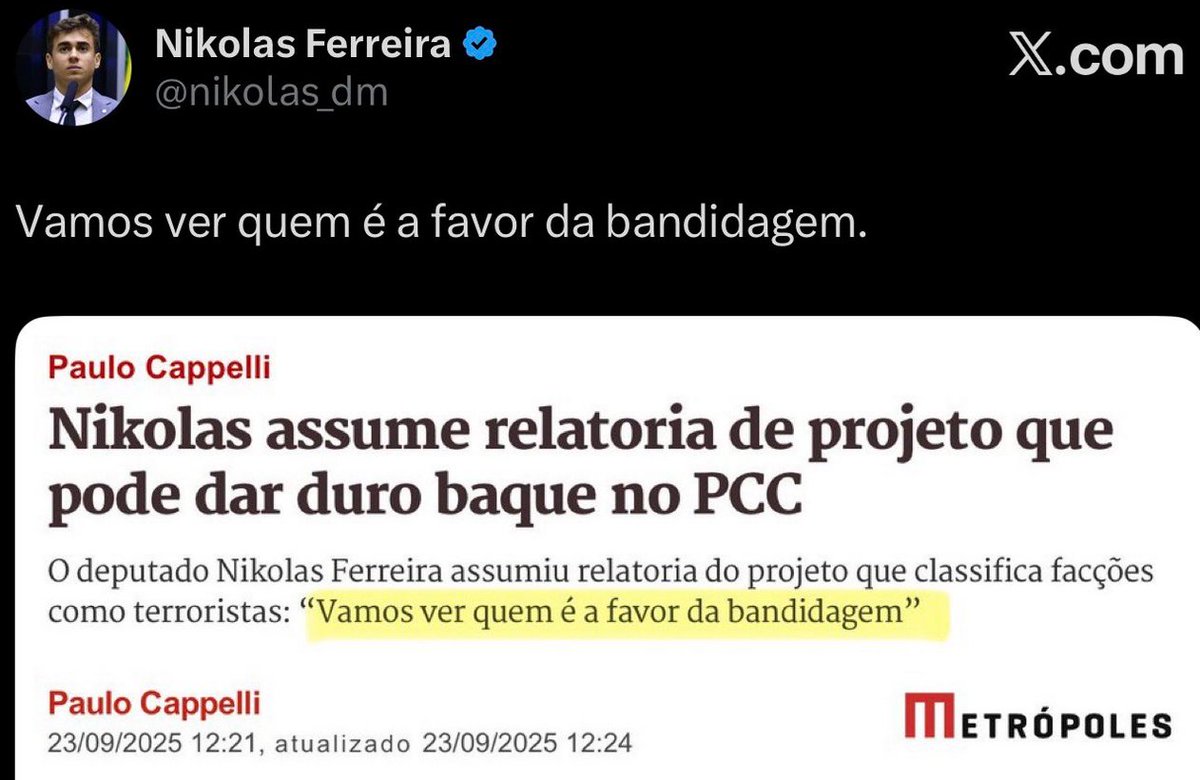 Ué, apagou, Nikolas Ferreira? HAHAHAHAHA