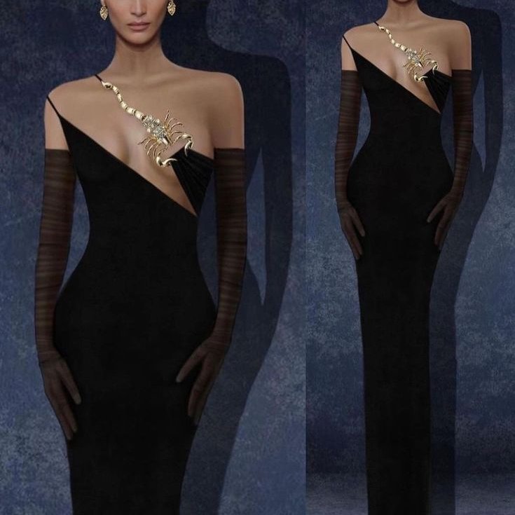 scorpion detail dress