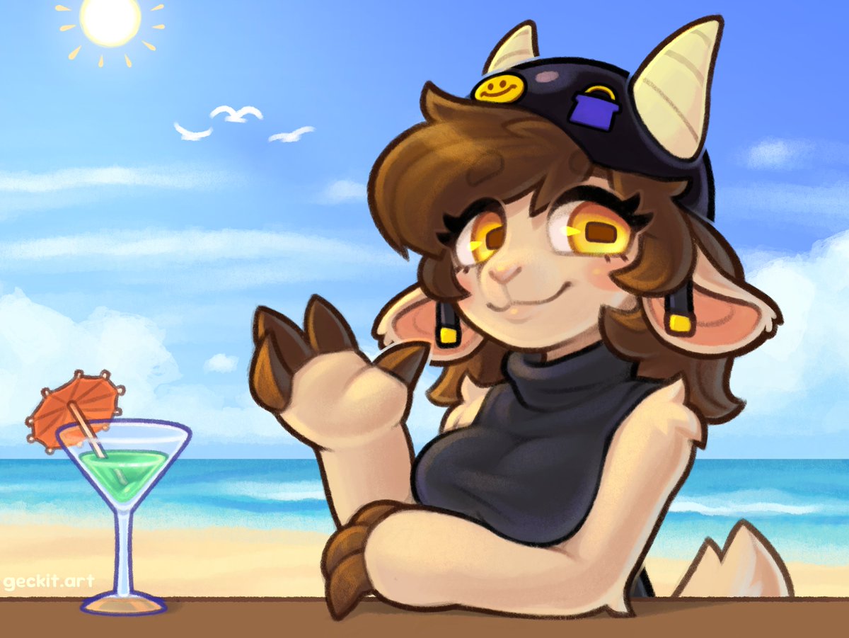 gote at the beach 🏖️ [comm]