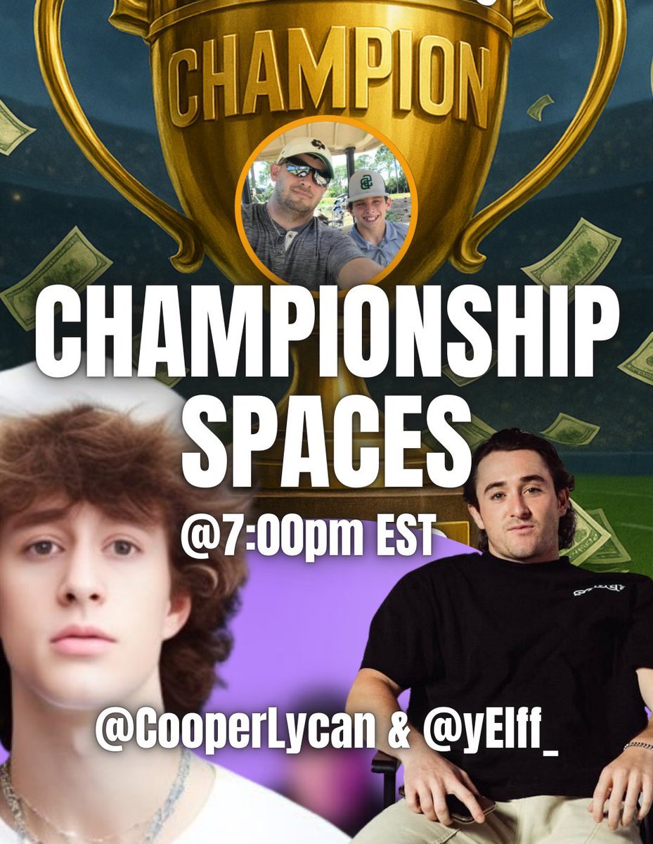🏆CHAMPIONSHIP SPACES🏆

✅Winners announced 
👀What’s Upcoming
🔥Spaces News 🥊

🔗JOIN Below and come speak🫡
#Gambling𝕏