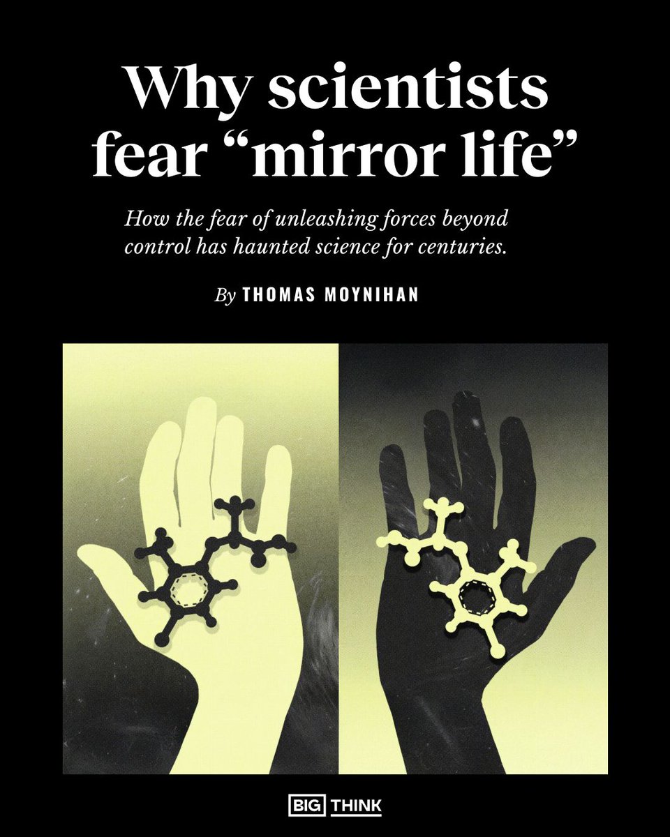 Will the next discovery trigger forces beyond our control?

Thomas Moynihan explores the concept of "mirror life" and how similar fears have haunted science for centuries. 

Read the full article: bigthink.com/the-past/mirro… 

<a href="/nemocentric/">Thomas Moynihan</a>