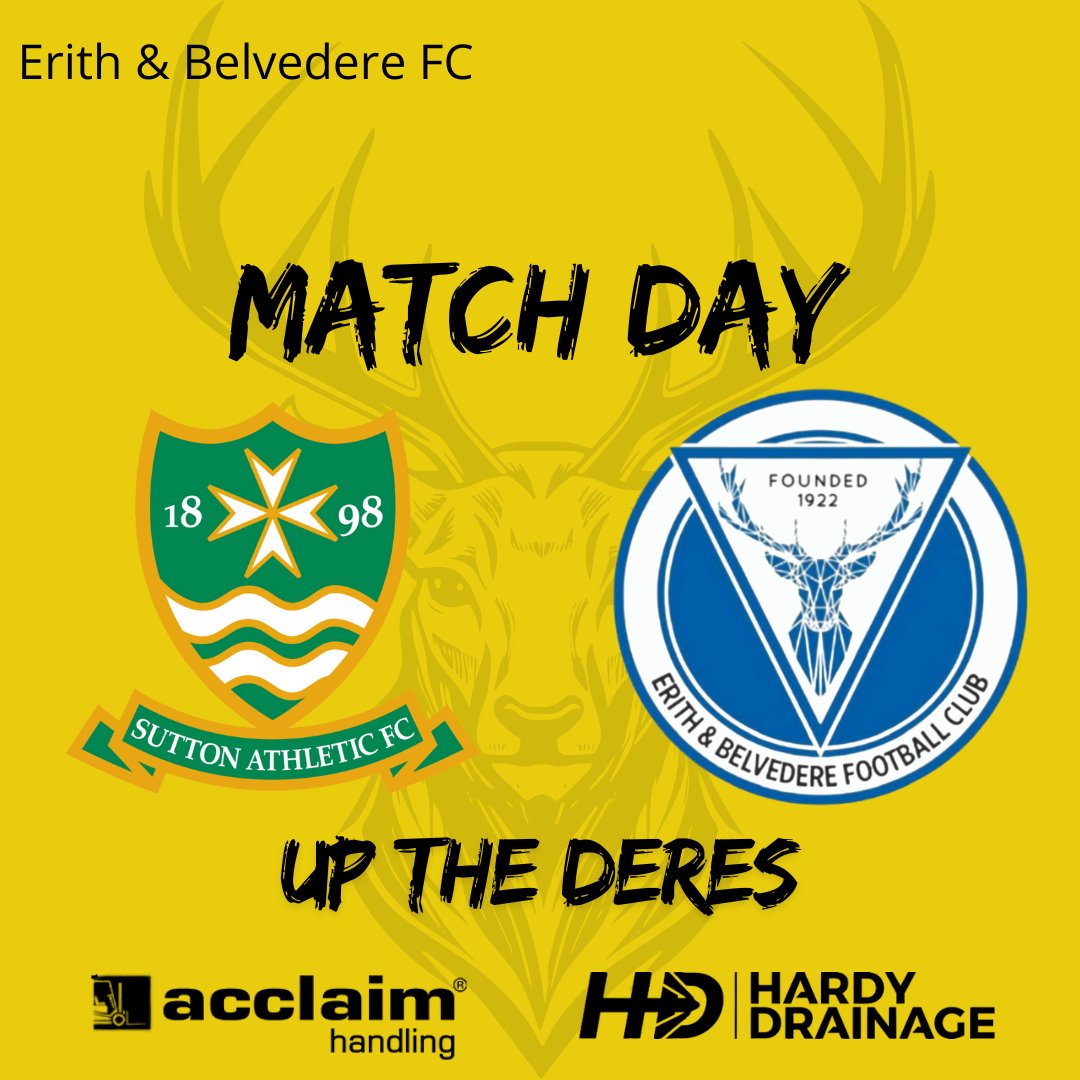 Erith & Belvedere FC (@ebthederes) on Twitter photo ⚽️⚽️It's Match Day⚽️⚽️
📅Wednesday 24th September
🆚<a href="/Sutton_Athletic/">Sutton Athletic F.C</a> 
⏰7.45pm
🏆<a href="/SCEFLeague/">Presence & Co. SCEFL League</a> Premier Division
🏟️London Hire Stadium
📍BR8 7RZ
💷£8 Adults, £5 Concessions, £4 U16's, Free U12's
#UptheDeres🦌 ⚽️⚽️It's Match Day⚽️⚽️
📅Wednesday 24th September
🆚<a href="/Sutton_Athletic/">Sutton Athletic F.C</a> 
⏰7.45pm
🏆<a href="/SCEFLeague/">Presence & Co. SCEFL League</a> Premier Division
🏟️London Hire Stadium
📍BR8 7RZ
💷£8 Adults, £5 Concessions, £4 U16's, Free U12's
#UptheDeres🦌