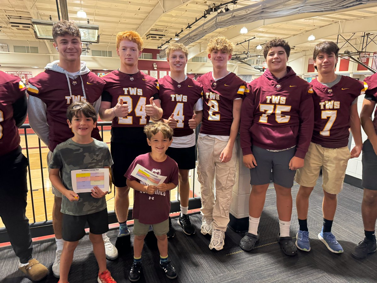 Varsity football having a blast working with Junior Wolverines!! Building something special! #FromTheGroundUp