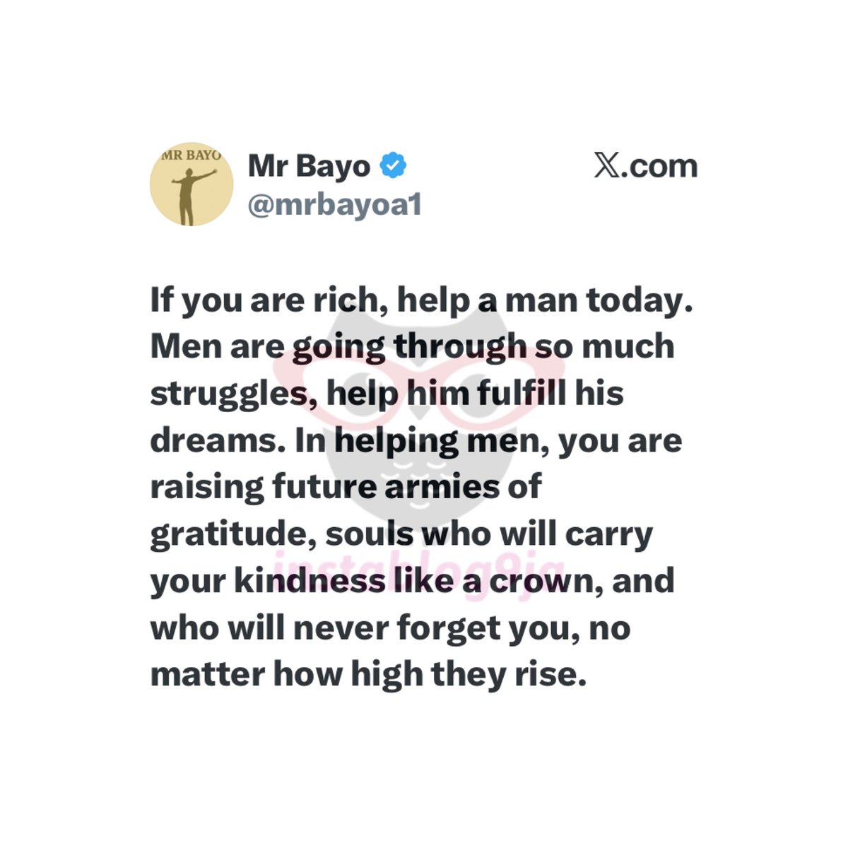 Businessman Mr Bayo Makes an Urgent Appeal for Men to Receive Financial Support