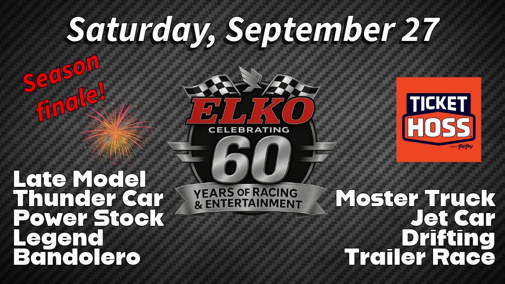 Championship night at Elko Speedway this Saturday!
tickethoss.com/event/1315