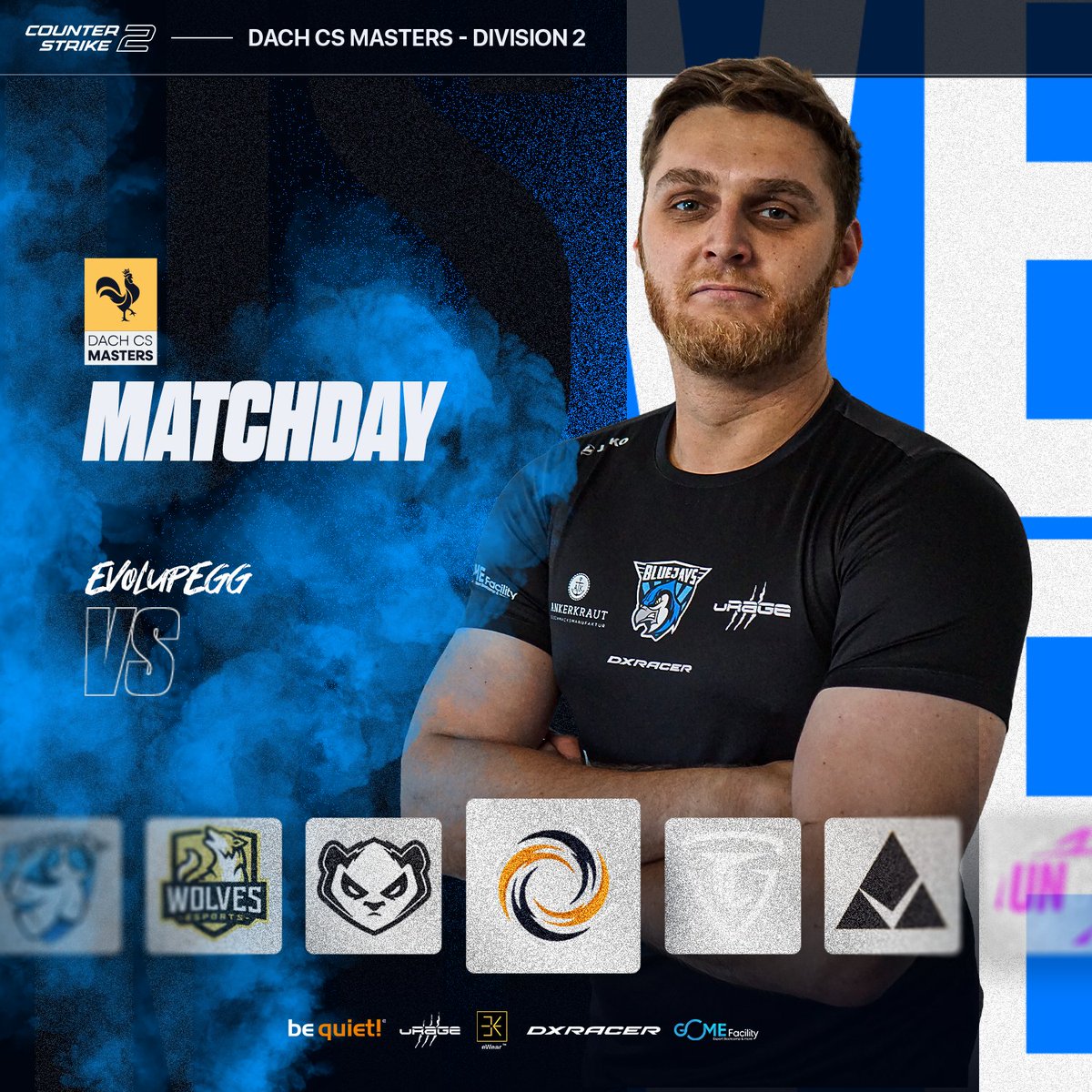 🔵 CS2 Talents – Matchday 3 🔵
After a tough start into the <a href="/dachcs/">DACH CS Masters</a> season (Matchday 1 loss &amp; Matchday 2 postponed), our boys are ready to show what they’ve been working on 💪
Tonight, we face <a href="/Evolupegg/">EvolupeGG</a> in a Best of 3 showdown. Time to prove ourselves and fight back on the