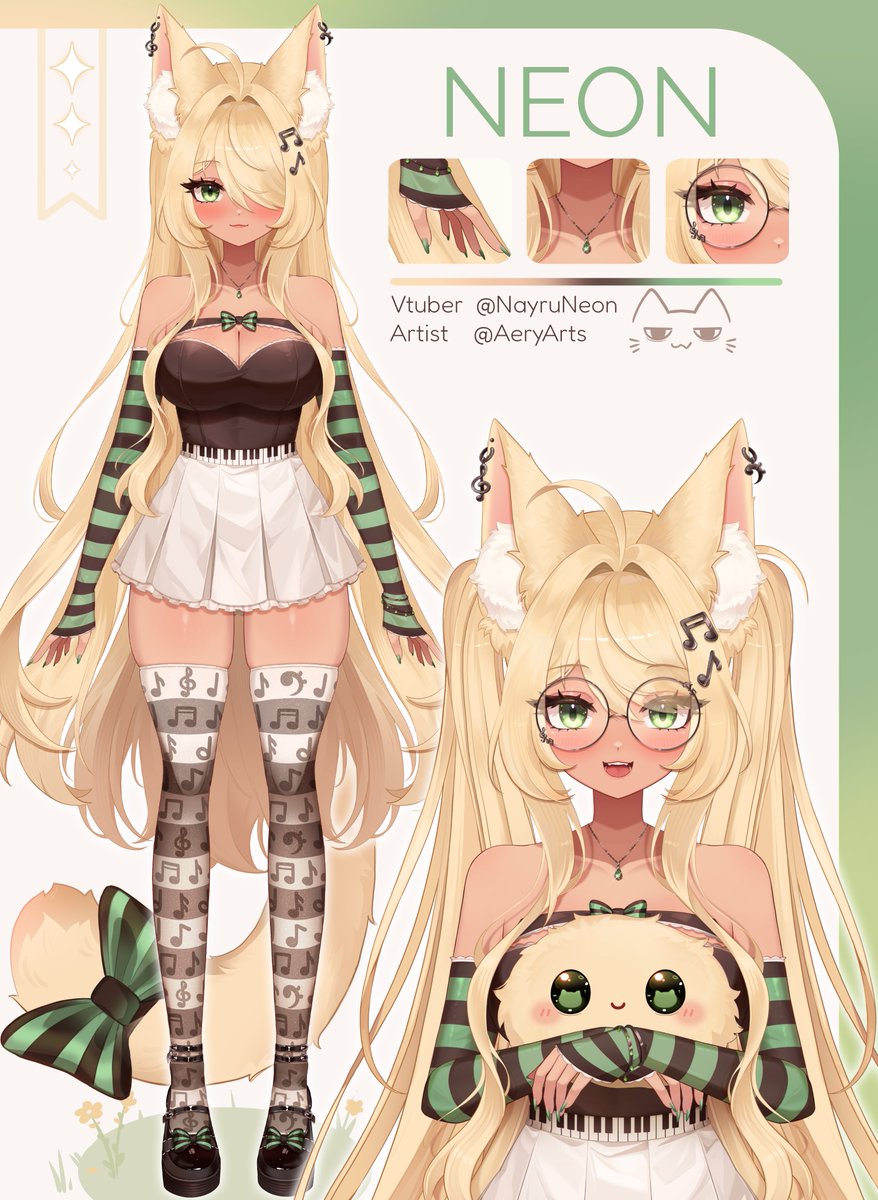 AeryArts's tweet image. I have finished the Vtuber model for @NayruNeon! Please give her some love 🥹💚