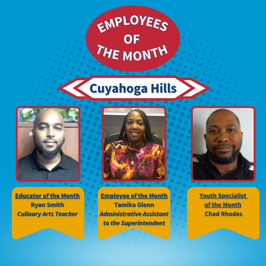 OhioDYS's tweet image. One of our favorite things to do at DYS is to applaud 👏 our exemplary staff whenever we can, like our most recent employees of the month!
Thank you so much for your dedication to our youth, your teammates, and this agency.
#thrivein25 #employeerecognition #employeeapprecation
